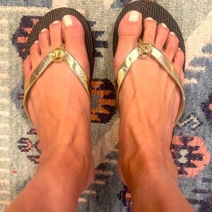 Michael Kors Gold Sandal Soles have minimal wear